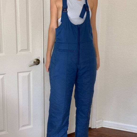 Vintage Navy Blue Snowsuit Snow Pants Jumpsuit - Picture 3 of 11